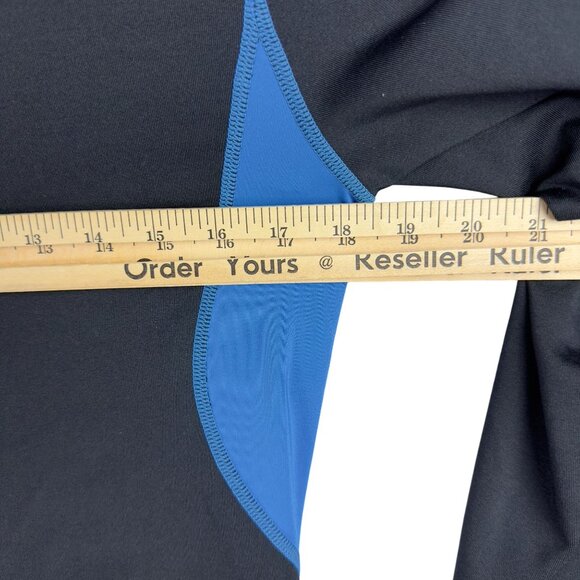 Nike Pro Combat Dri-Fit Shirt Men S Black & Blue Thermal Mock Neck Long Sleeve - Picture 7 of 11